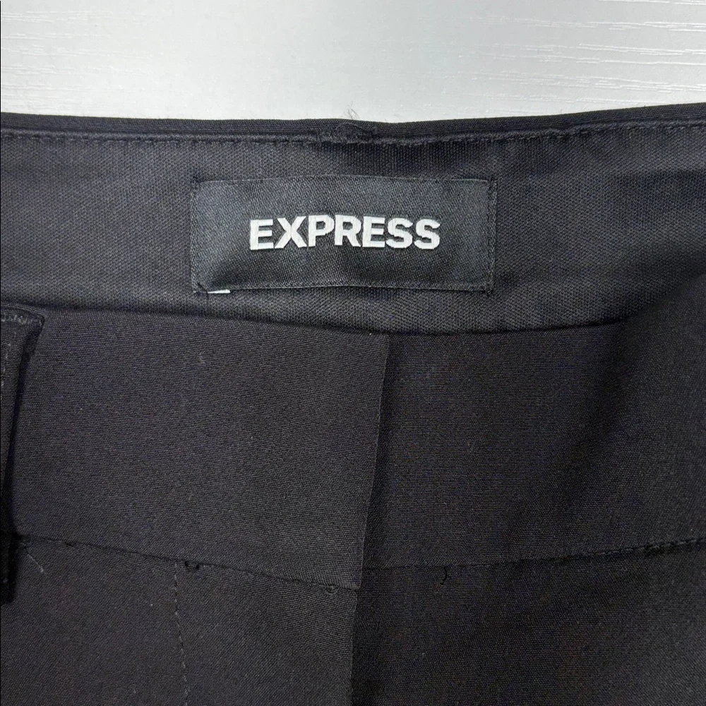 Express High Rise Trouser Crepe Relaxed Boot Pant Minimalist Career Black 0 - Picture 8 of 10